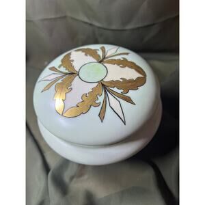 Antique Hand Painted Storage Box Limoges 1905 Signed Hand Painted Elite France
